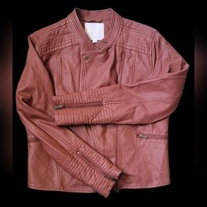 Ett twa for Anthropologie Vegan Leather lined moto jacket size women's Medium